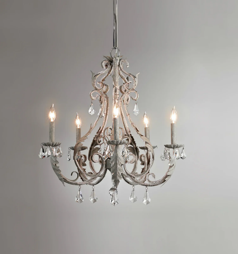Floral Crystal Candle Chandelier