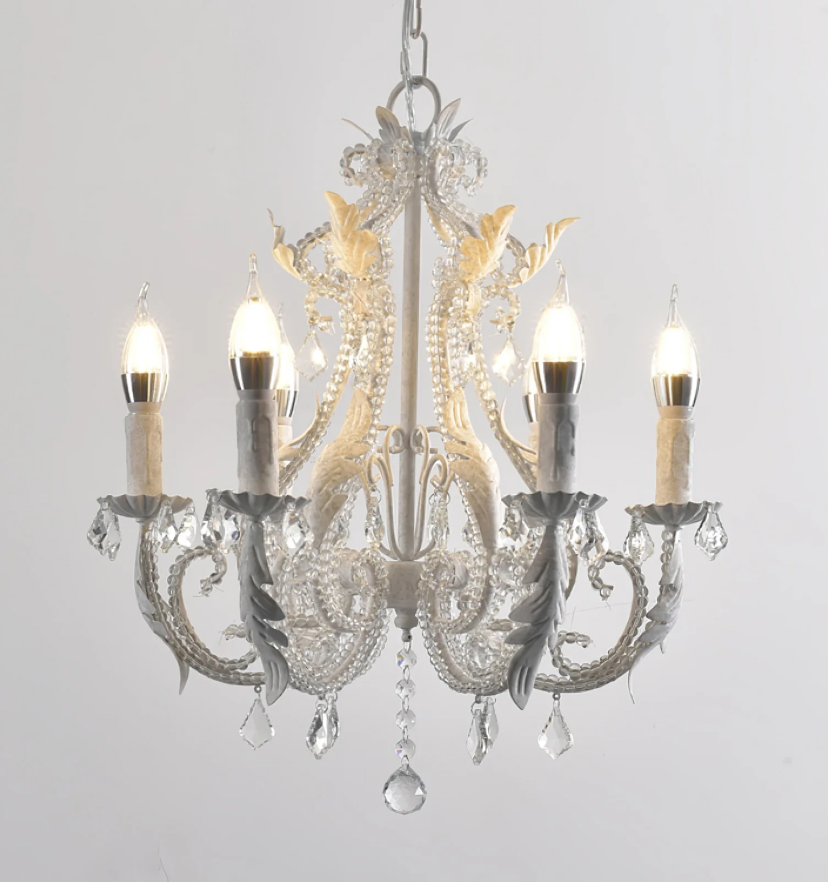 Floral Crystal Candle Chandelier