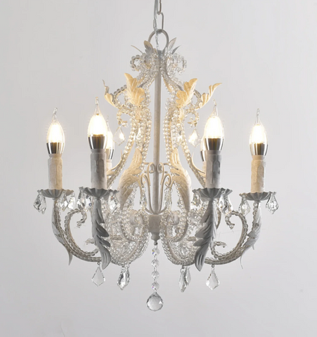 Floral Crystal Candle Chandelier