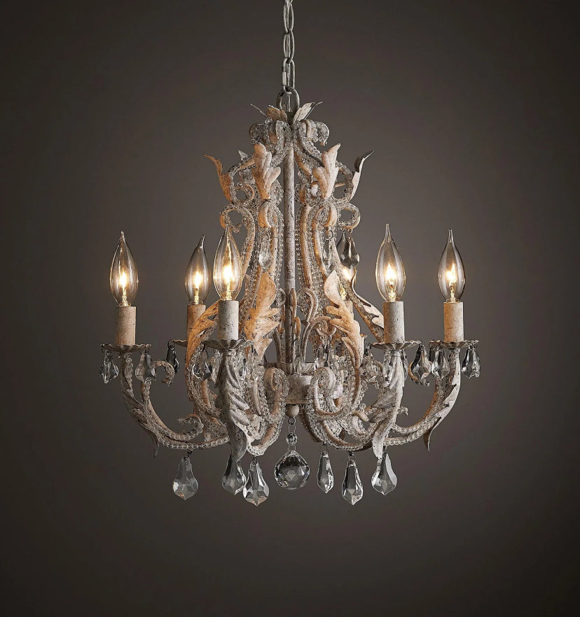 Floral Crystal Candle Chandelier