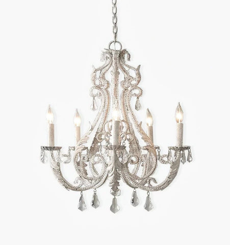 Floral Crystal Candle Chandelier
