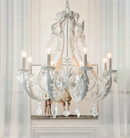 Floral Crystal Candle Chandelier