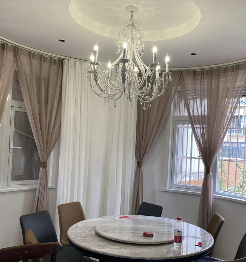 Floral Crystal Candle Chandelier