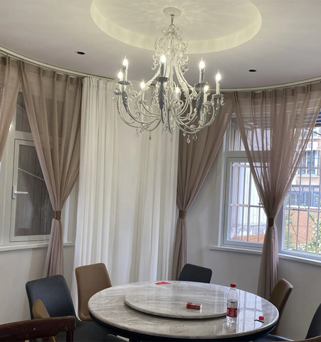 Floral Crystal Candle Chandelier