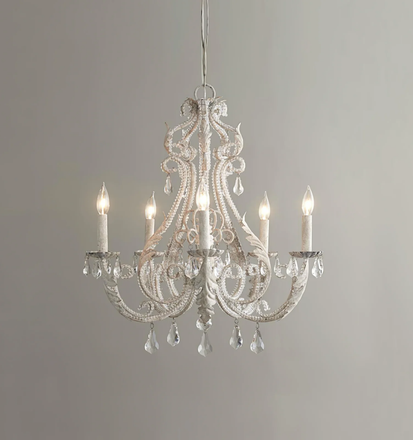 Floral Crystal Candle Chandelier
