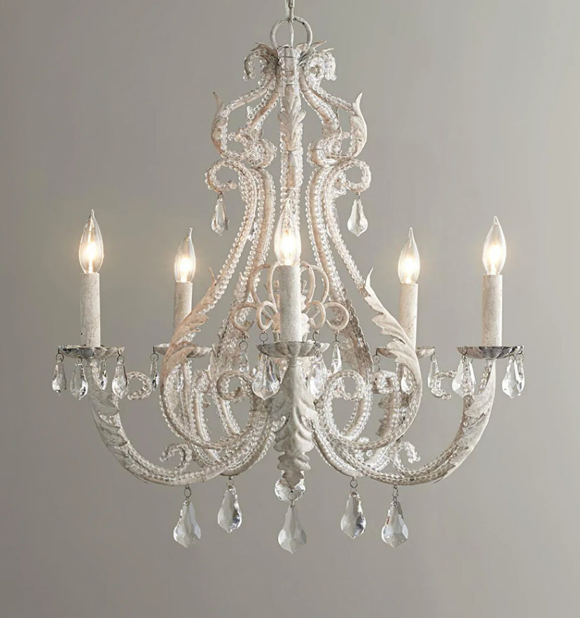 Floral Crystal Candle Chandelier