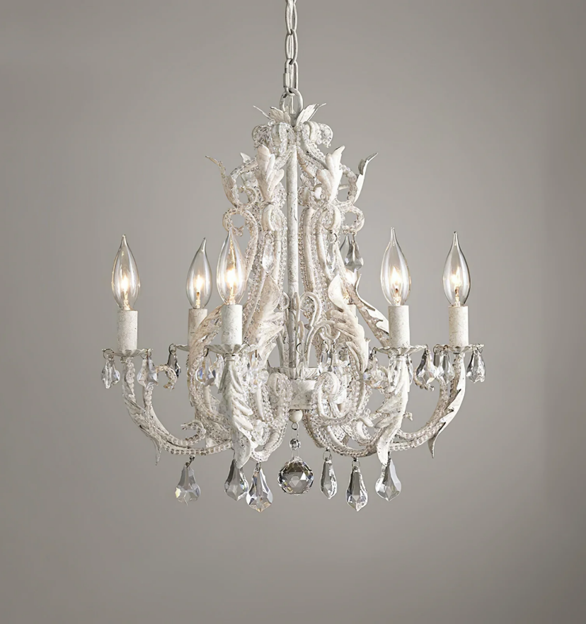 Floral Crystal Candle Chandelier