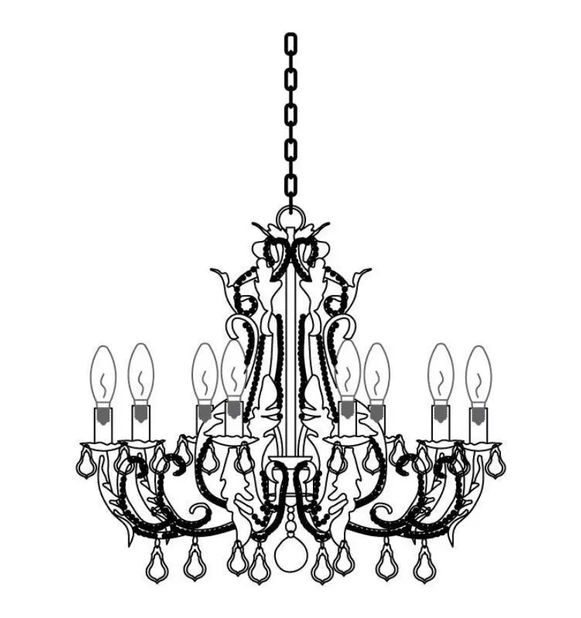 Floral Crystal Candle Chandelier