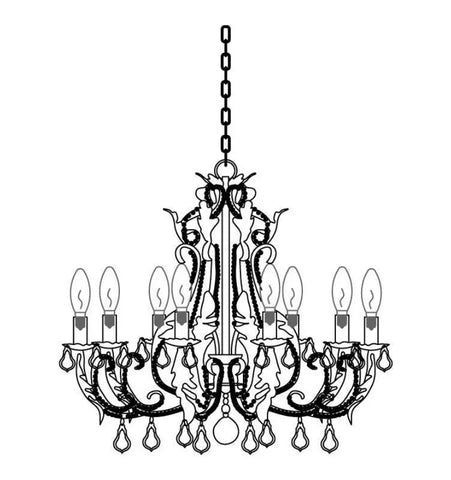 Floral Crystal Candle Chandelier