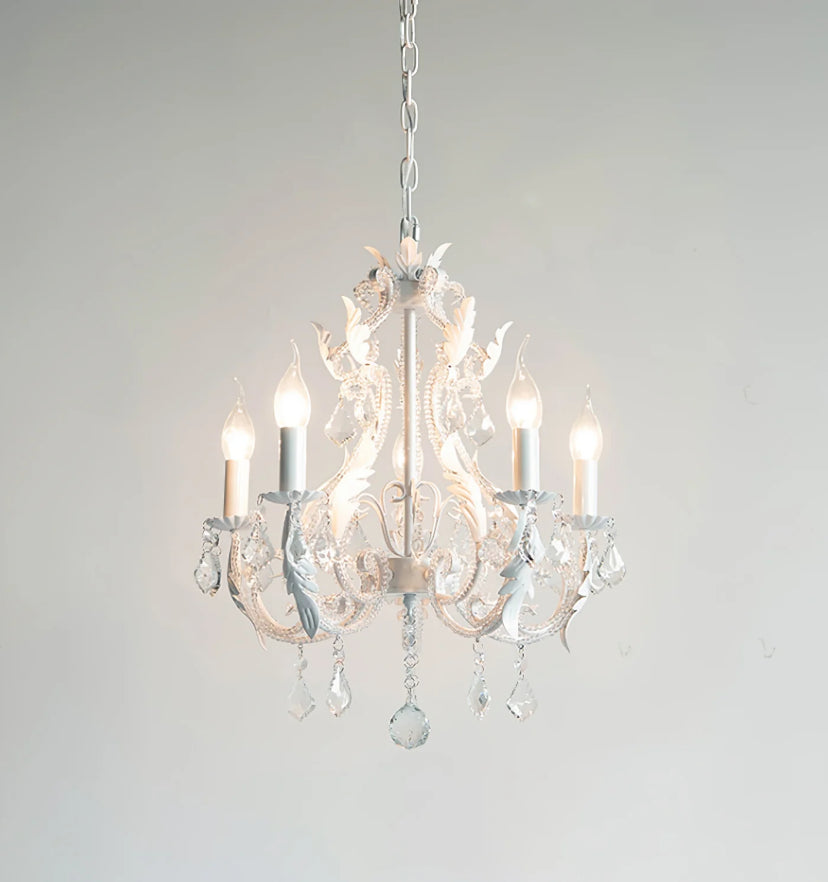 Floral Crystal Candle Chandelier