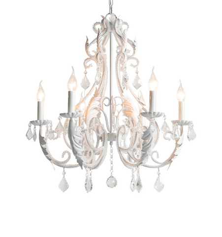 Floral Crystal Candle Chandelier