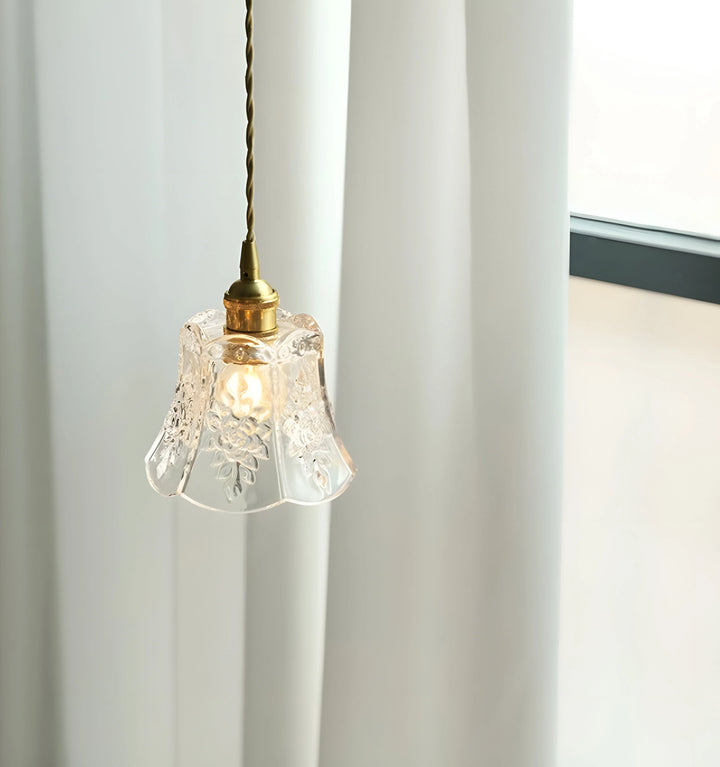 FRENCH RELIEF GLASS PENDANT LIGHT