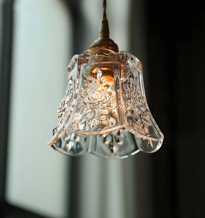 FRENCH RELIEF GLASS PENDANT LIGHT