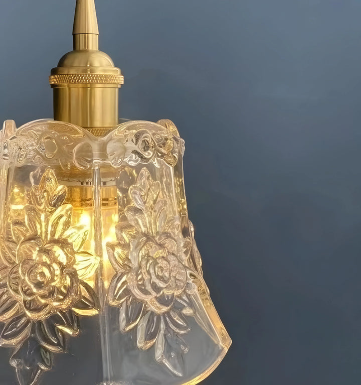 FRENCH RELIEF GLASS PENDANT LIGHT