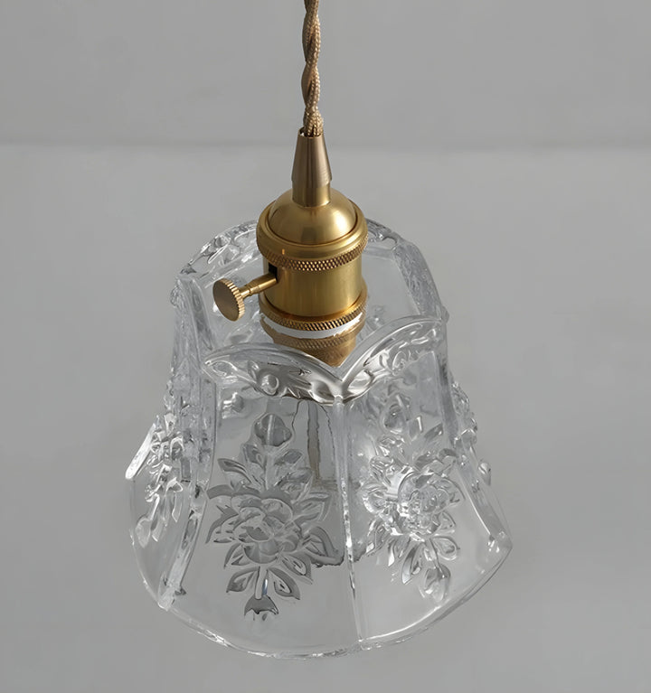 FRENCH RELIEF GLASS PENDANT LIGHT