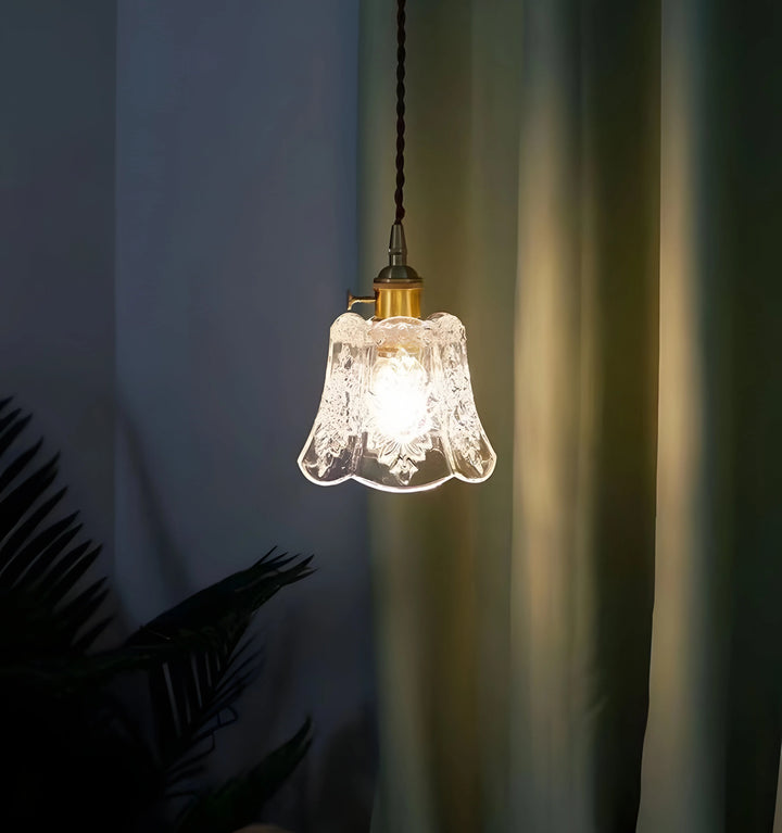 FRENCH RELIEF GLASS PENDANT LIGHT