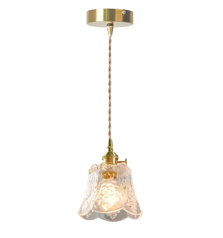 FRENCH RELIEF GLASS PENDANT LIGHT