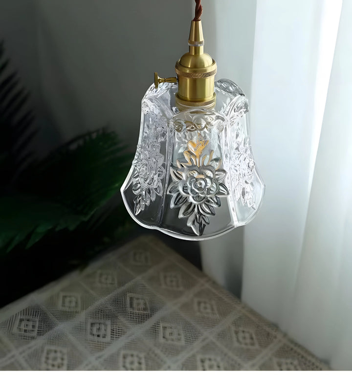 FRENCH RELIEF GLASS PENDANT LIGHT