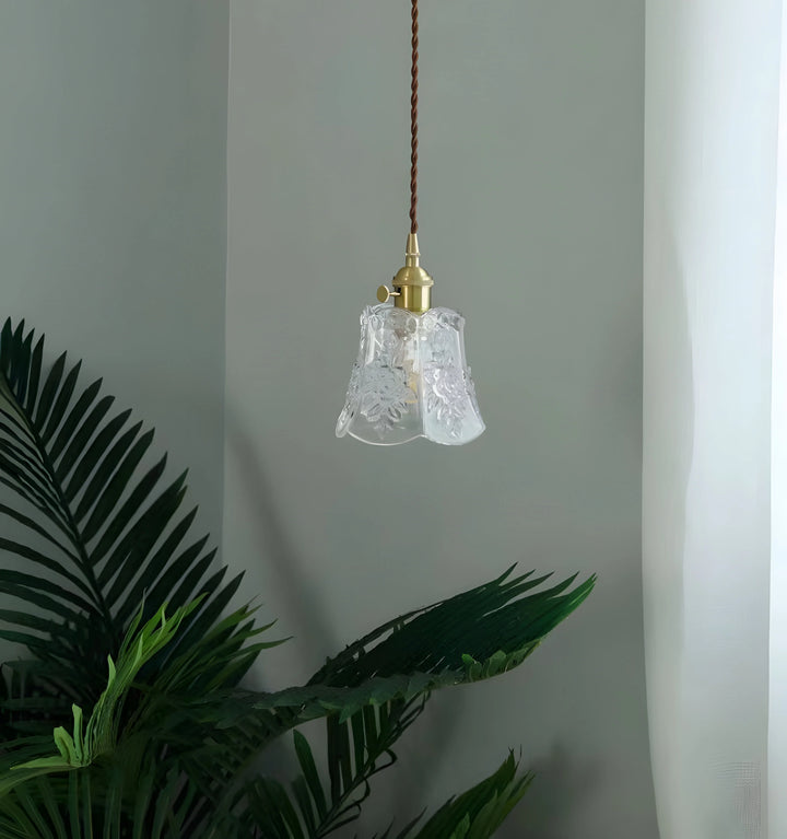 FRENCH RELIEF GLASS PENDANT LIGHT