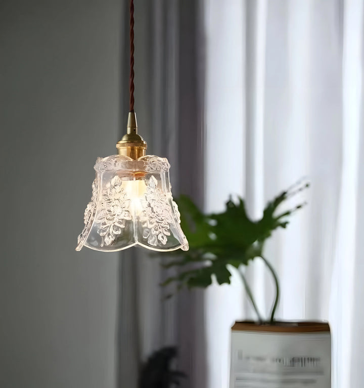 FRENCH RELIEF GLASS PENDANT LIGHT