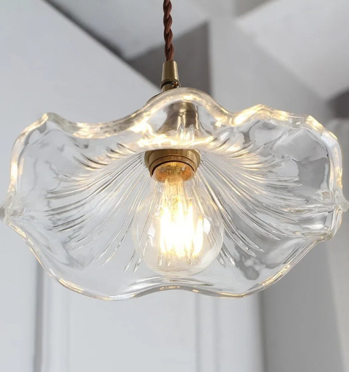 GLASS HIBISCUS FLOWER PENDANT LIGHT