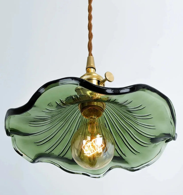 GLASS HIBISCUS FLOWER PENDANT LIGHT