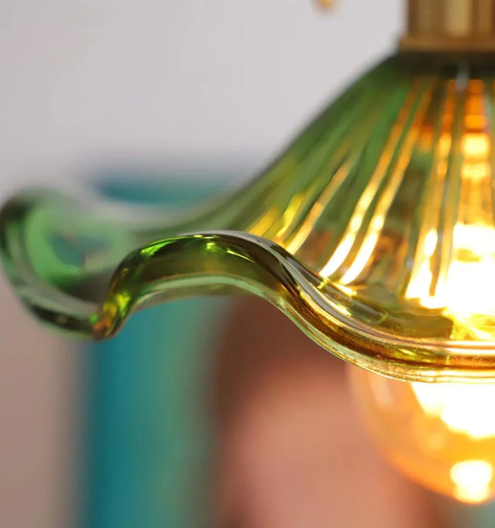 GLASS HIBISCUS FLOWER PENDANT LIGHT