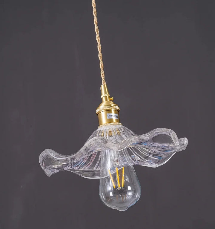 GLASS HIBISCUS FLOWER PENDANT LIGHT