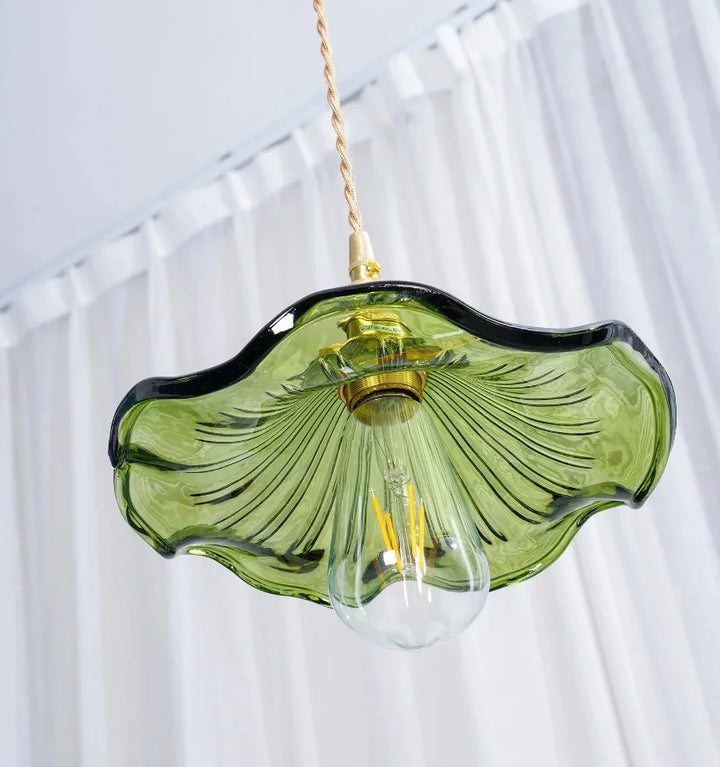 GLASS HIBISCUS FLOWER PENDANT LIGHT