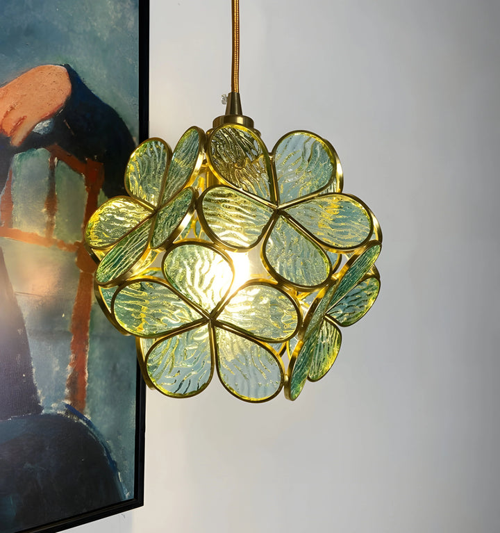 GLASS PETAL PENDANT LIGHT - Blue