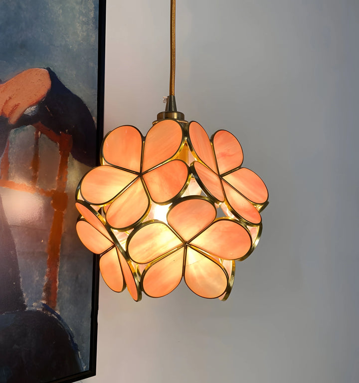 GLASS PETAL PENDANT LIGHT - Pink