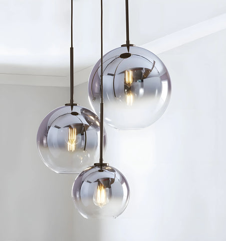 GRADIENT BUBBLE BALL PENDANT LIGHT - SILVER