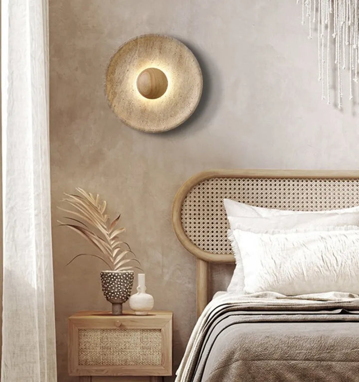 Halo Travertine Wall Lamp