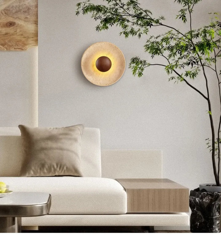 Halo Travertine Wall Lamp