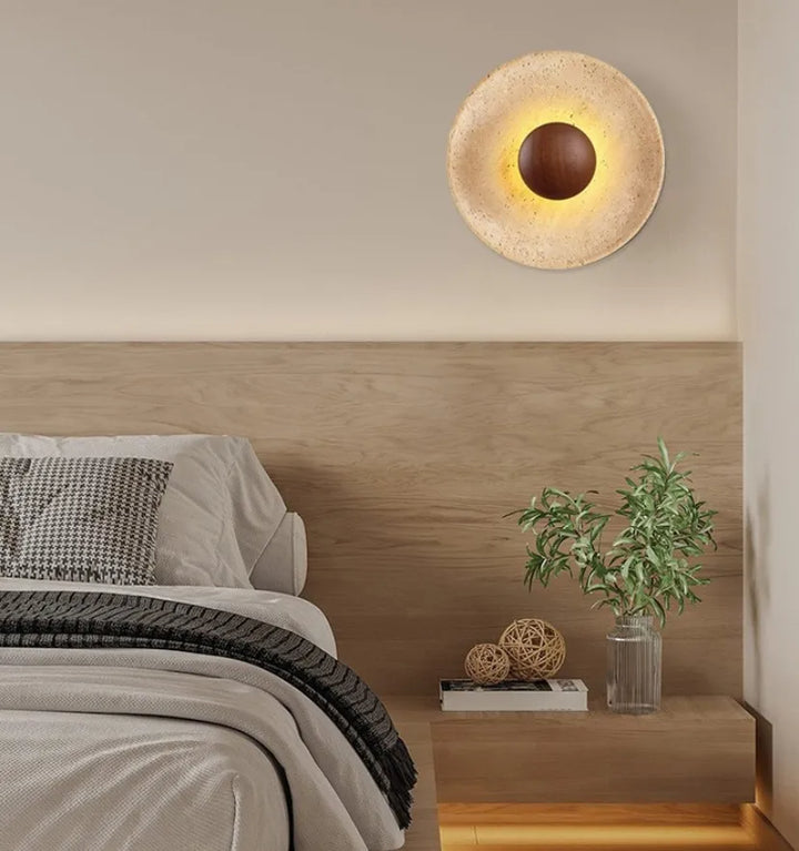 Halo Travertine Wall Lamp