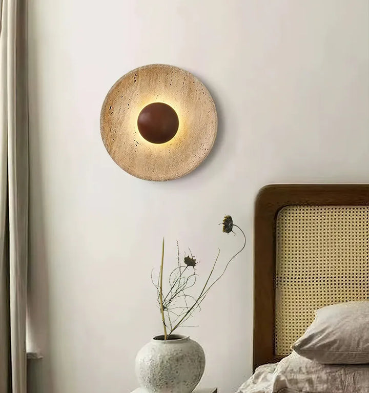 Halo Travertine Wall Lamp