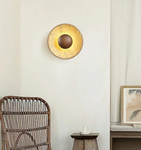 Halo Travertine Wall Lamp