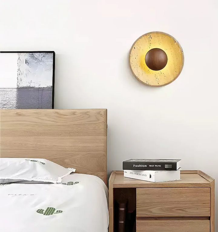 Halo Travertine Wall Lamp