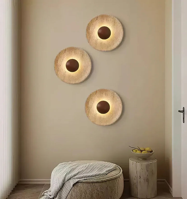 Halo Travertine Wall Lamp