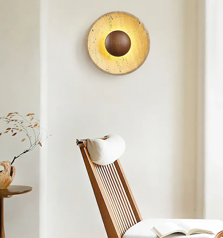 Halo Travertine Wall Lamp