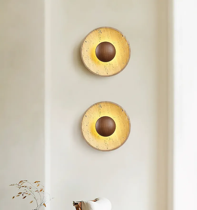 Halo Travertine Wall Lamp