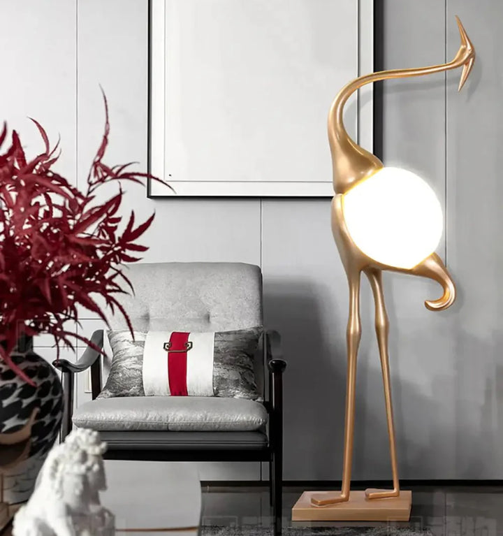 Heron Sculpture Floor Lamp