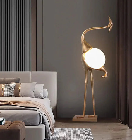 Heron Sculpture Floor Lamp