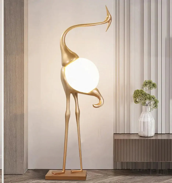 Heron Sculpture Floor Lamp