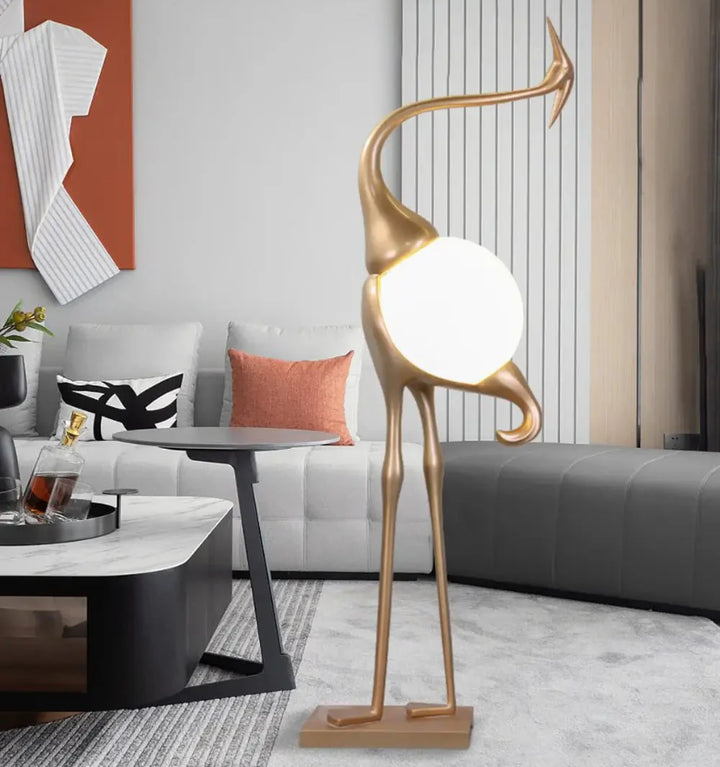 Heron Sculpture Floor Lamp