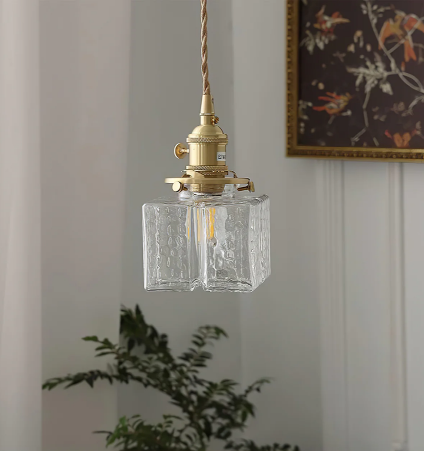 Jewel Glass Brass Pendant Light