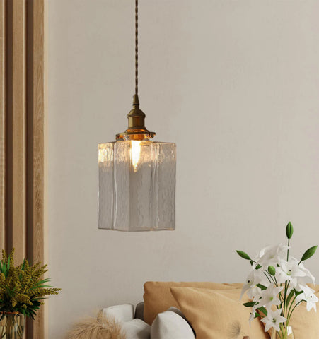Jewel Glass Brass Pendant Light