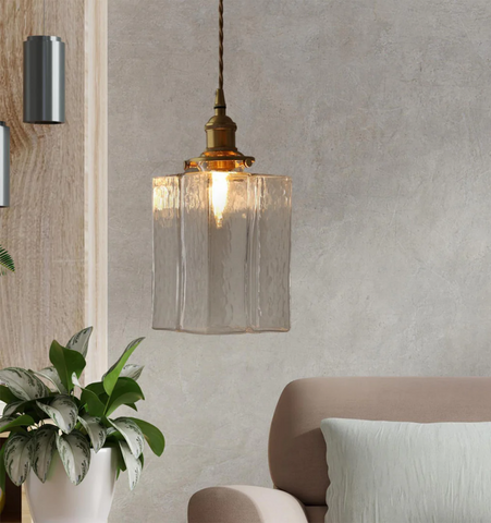 Jewel Glass Brass Pendant Light