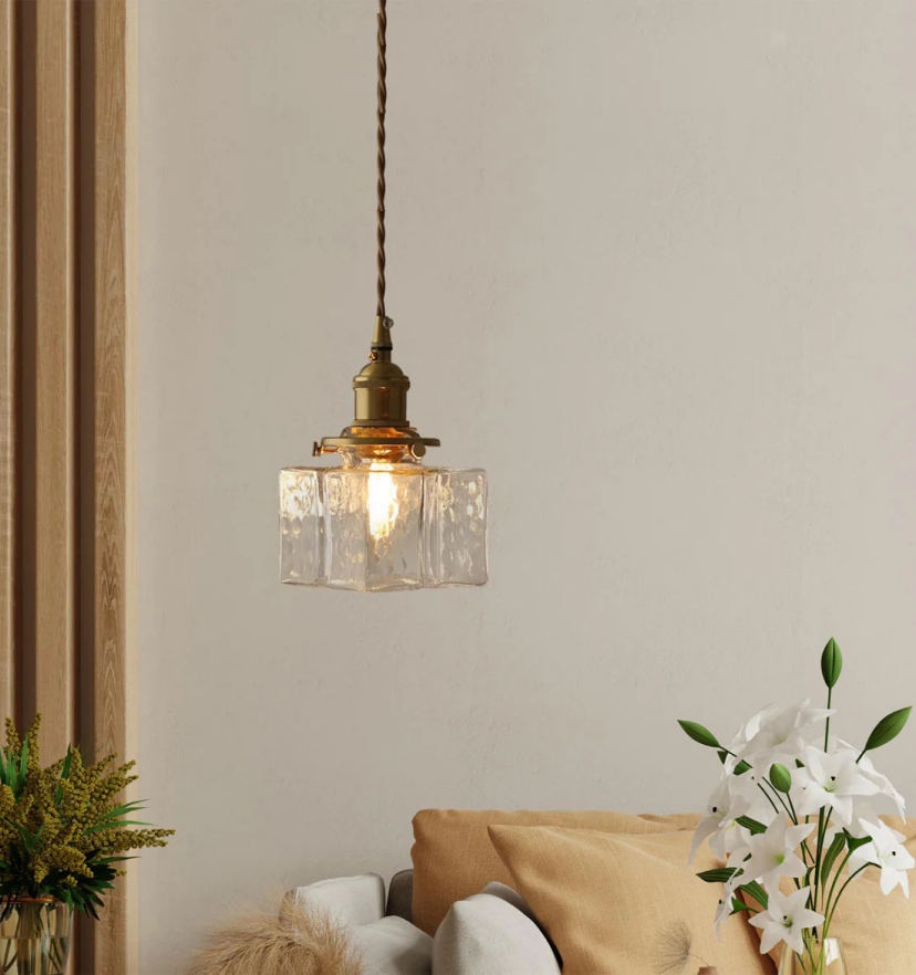 Jewel Glass Brass Pendant Light