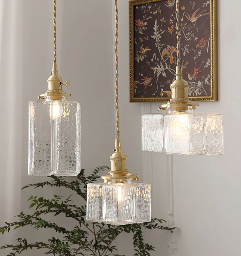 Jewel Glass Brass Pendant Light